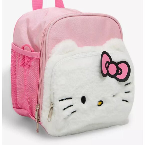 Hello Kitty Fuzzy Face Convertible Lunch Bag - NEW - Picture 2 of 4